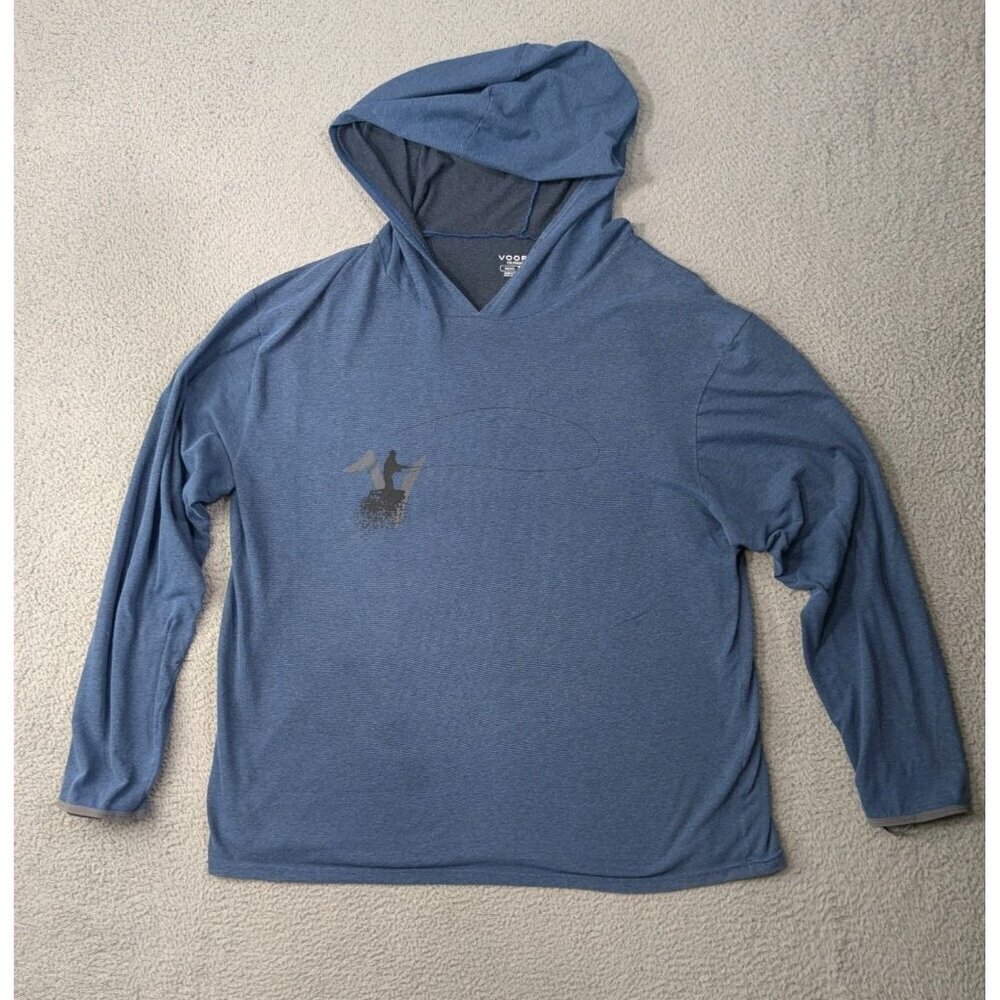 Voormi Hoodie Mens XXL Blue Long Sleeve Hooded Shirt Pullover Lightweight